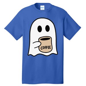 Ghost Drinking Coffee Funny Halloween Costume Coffee Lover Tall T-Shirt