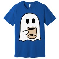 Ghost Drinking Coffee Funny Halloween Costume Coffee Lover Premium T-Shirt