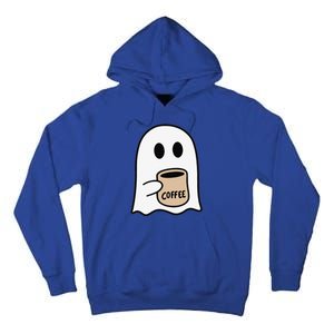 Ghost Drinking Coffee Funny Halloween Costume Coffee Lover Tall Hoodie