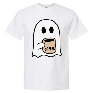 Ghost Drinking Coffee Funny Halloween Costume Coffee Lover Garment-Dyed Heavyweight T-Shirt