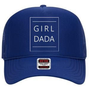 Girl Dada Cute Gift For Dad High Crown Mesh Back Trucker Hat