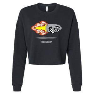 Guns Dot Com Retro 8 Bit Style Cropped Pullover Crew