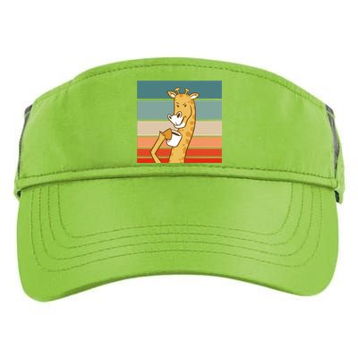 Giraffe Drinking Coffee Retro Sunset Adult Drive Performance Visor