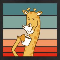 Giraffe Drinking Coffee Retro Sunset Cool Comfort Performance Bucket Hat