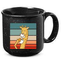 Giraffe Drinking Coffee Retro Sunset 15oz Campfire Ceramic Mug