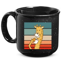 Giraffe Drinking Coffee Retro Sunset 15oz Campfire Ceramic Mug