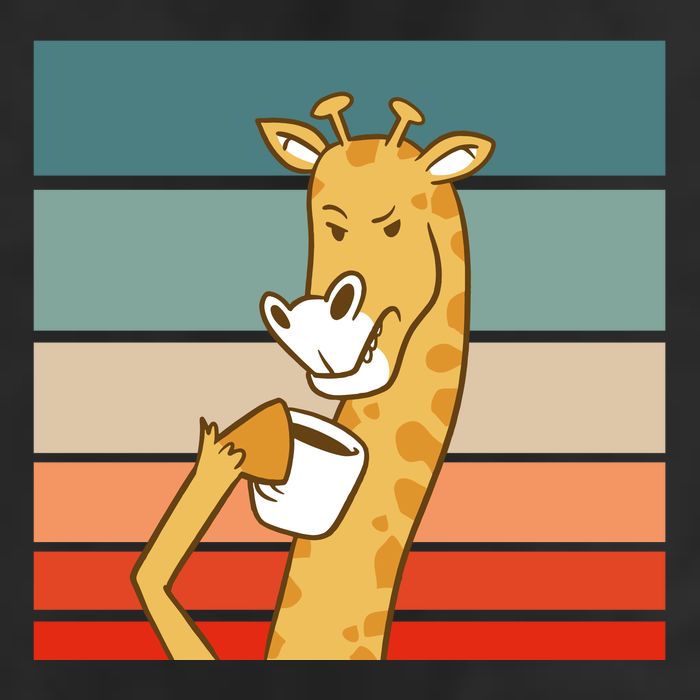 Giraffe Drinking Coffee Retro Sunset 15oz Campfire Ceramic Mug