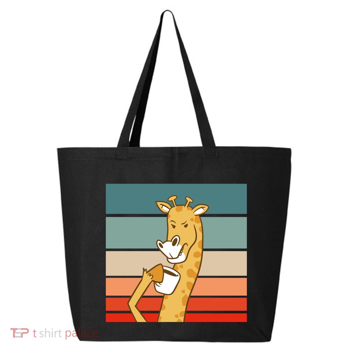 Giraffe Drinking Coffee Retro Sunset 25L Jumbo Tote