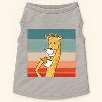 Giraffe Drinking Coffee Retro Sunset Doggie Tank