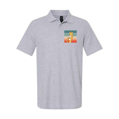 Giraffe Drinking Coffee Retro Sunset Polo