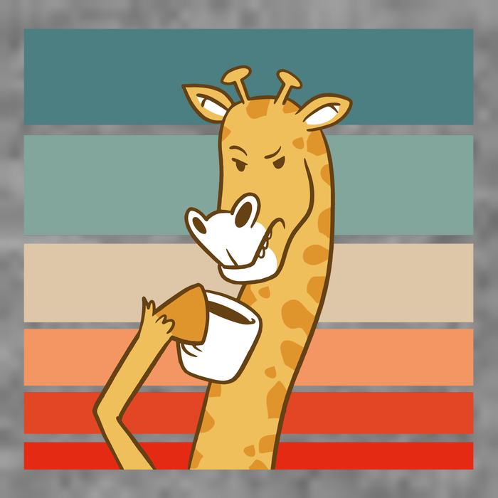 Giraffe Drinking Coffee Retro Sunset Premium T-Shirt