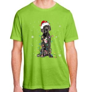 Great Dane Csanta Hat Fairy Lights Pajama Dog Lover Adult ChromaSoft Performance T-Shirt