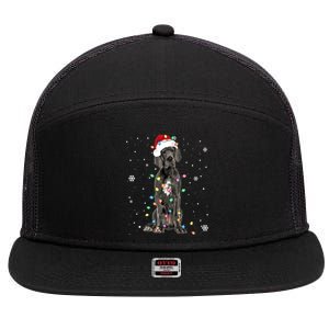 Great Dane Csanta Hat Fairy Lights Pajama Dog Lover 7 Panel Mesh Trucker Snapback Hat