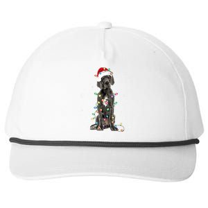 Great Dane Csanta Hat Fairy Lights Pajama Dog Lover Snapback Five-Panel Rope Hat