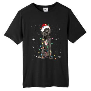 Great Dane Csanta Hat Fairy Lights Pajama Dog Lover Tall Fusion ChromaSoft Performance T-Shirt