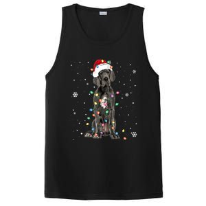 Great Dane Csanta Hat Fairy Lights Pajama Dog Lover PosiCharge Competitor Tank