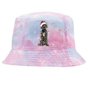 Great Dane Csanta Hat Fairy Lights Pajama Dog Lover Tie-Dyed Bucket Hat