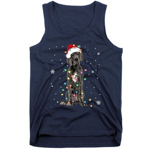 Great Dane Csanta Hat Fairy Lights Pajama Dog Lover Tank Top