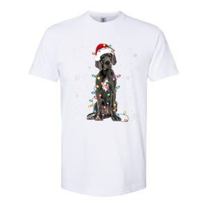 Great Dane Csanta Hat Fairy Lights Pajama Dog Lover Softstyle CVC T-Shirt