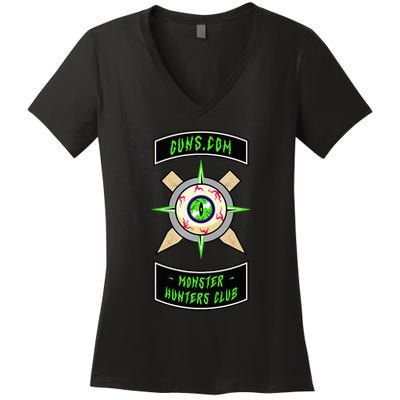 Guns Dot Com Monster Hunters Club Women's V-Neck T-Shirt