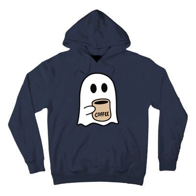 Ghost Drinking Coffee Funny Halloween Costume Coffee Lover Tall Hoodie