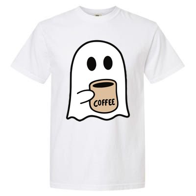 Ghost Drinking Coffee Funny Halloween Costume Coffee Lover Garment-Dyed Heavyweight T-Shirt