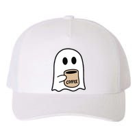 Ghost Drinking Coffee Funny Halloween Costume Coffee Lover Yupoong Adult 5-Panel Trucker Hat