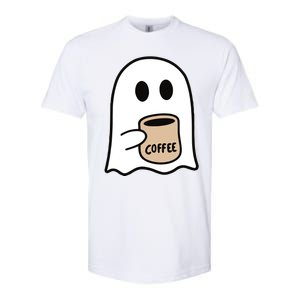 Ghost Drinking Coffee Funny Halloween Costume Coffee Lover Softstyle CVC T-Shirt