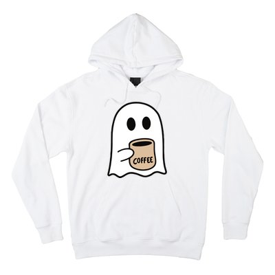 Ghost Drinking Coffee Funny Halloween Costume Coffee Lover Hoodie