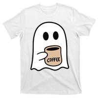 Ghost Drinking Coffee Funny Halloween Costume Coffee Lover T-Shirt