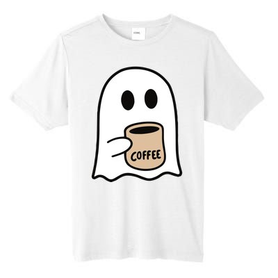 Ghost Drinking Coffee Funny Halloween Costume Coffee Lover Tall Fusion ChromaSoft Performance T-Shirt