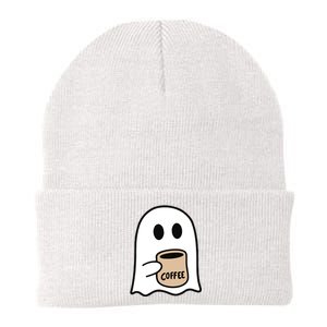 Ghost Drinking Coffee Funny Halloween Costume Coffee Lover Knit Cap Winter Beanie