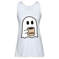 Ghost Drinking Coffee Funny Halloween Costume Coffee Lover Ladies Essential Flowy Tank