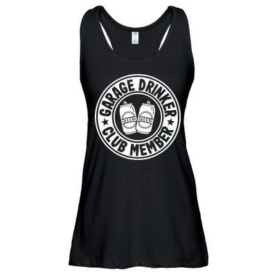 Garage Drinker Club Member Day Drinking Dad Beer Garage Ladies Essential Flowy Tank