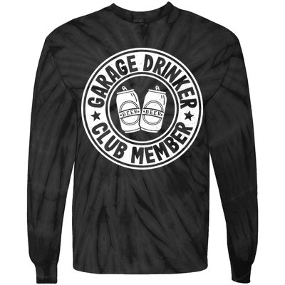 Garage Drinker Club Member Day Drinking Dad Beer Garage Tie-Dye Long Sleeve Shirt