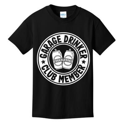 Garage Drinker Club Member Day Drinking Dad Beer Garage Kids T-Shirt