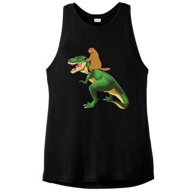 Groundhog Day Dinosaur Gift Shadow Ladies PosiCharge Tri-Blend Wicking Tank