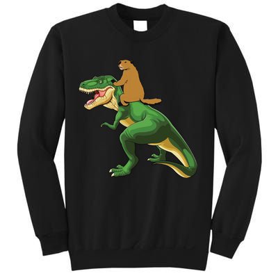 Groundhog Day Dinosaur Gift Shadow Sweatshirt