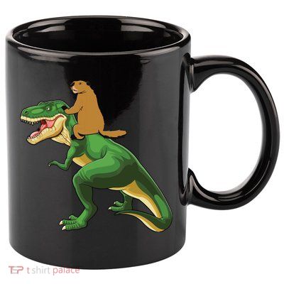 Groundhog Day Dinosaur Gift Shadow 11oz C Handle Ceramic Mug