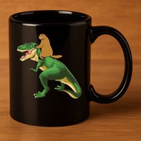 Groundhog Day Dinosaur Gift Shadow 11oz C Handle Ceramic Mug