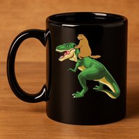 Groundhog Day Dinosaur Gift Shadow 11oz C Handle Ceramic Mug