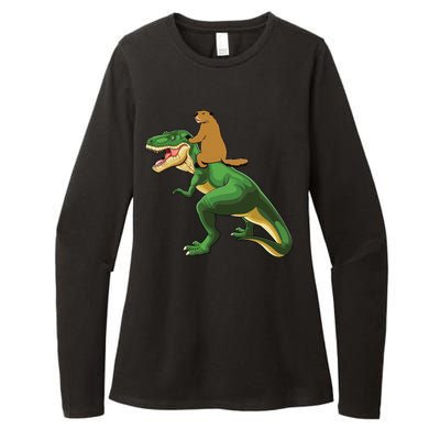 Groundhog Day Dinosaur Gift Shadow Womens CVC Long Sleeve Shirt