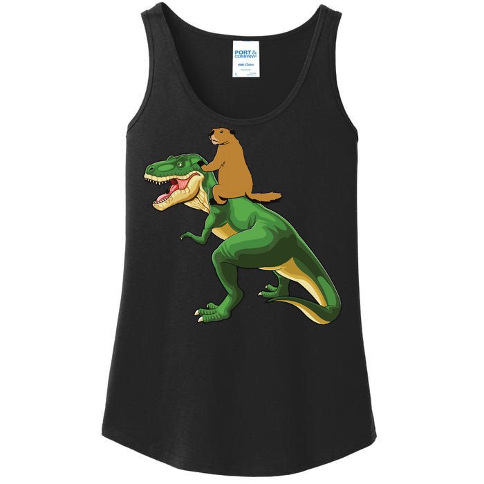 Groundhog Day Dinosaur Gift Shadow Ladies Essential Tank