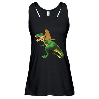 Groundhog Day Dinosaur Gift Shadow Ladies Essential Flowy Tank