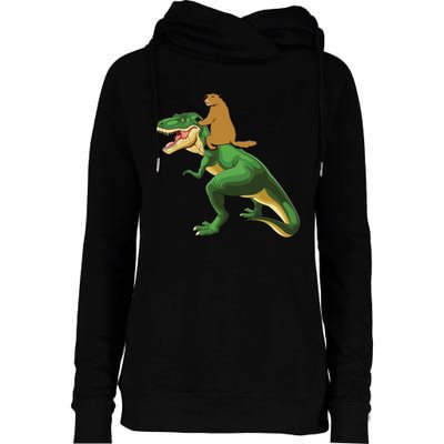 Groundhog Day Dinosaur Gift Shadow Womens Funnel Neck Pullover Hood