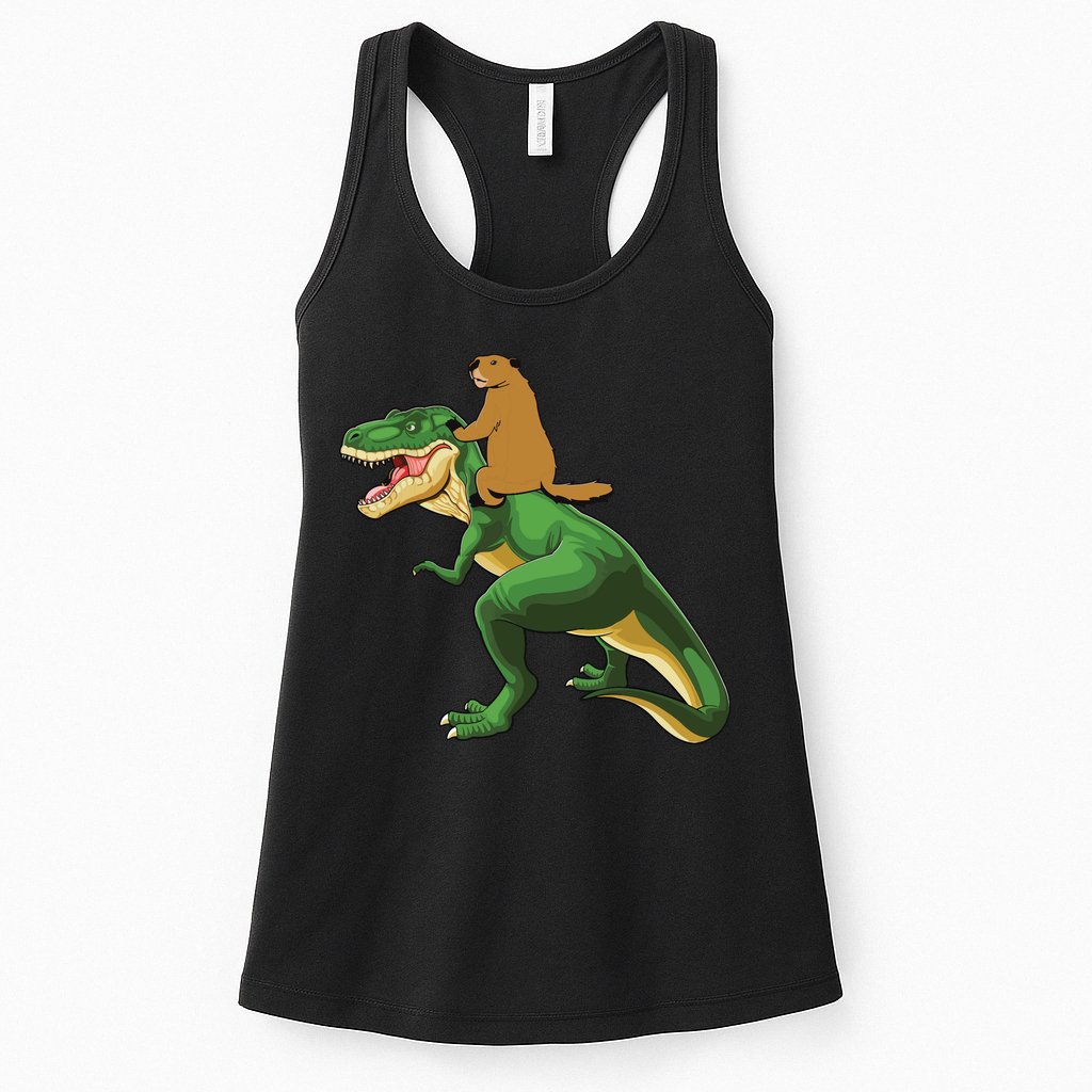 Groundhog Day Dinosaur Gift Shadow Womens Tank Top
