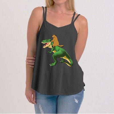 Groundhog Day Dinosaur Gift Shadow Women's Strappy Tank