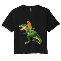 Groundhog Day Dinosaur Gift Shadow Women's Crop Top Tee