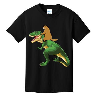 Groundhog Day Dinosaur Gift Shadow Kids T-Shirt