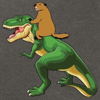 Groundhog Day Dinosaur Gift Shadow Cotton Canvas Backpack